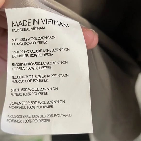 NWT Club Monaco Daylina Almond Beige Wool Coat Size Large Long Wool Coat - Picture 8 of 9